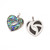 Abalone, Heart, One Pendant, Metal Alloy Bail, 36mm