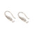 Ear Wires, 16mm, 19 gauge, Silver Plated over Copper with Crystal, 1 pair