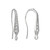 Ear Wires, 16mm, 24 gauge, Silver Plated over Copper with Crystal, 1 pair