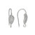 Ear Wires, 19mm, 21 gauge, Silver Plated over Copper with Crystal, 1 pair