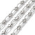 Stainless Steel Chain, 12x6mm, Textured Oval & Knot Link, 3.3 ft