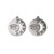 Stainless Steel, Cutout, Evil Eye, 16x14mm, 2 PCS