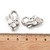 Lobster Claw Clasp, Flower, 25x15mm, Antique Silver Plated Brass, 3 PCS