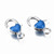 Lobster Claw Clasp, Heart, 27x14mm, Alloy & Enamel, Blue, 5 PCS