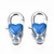 Lobster Claw Clasp, Heart, 27x14mm, Alloy & Enamel, Blue, 5 PCS