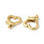 Lobster Claw Clasp, Heart, 25x22mm, Brass, 18K Gold Plated, 2 PCS