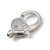 Lobster Claw Clasp, 22x14mm, Brass, Platinum Plated, Cubic Zirconia, 1 PC