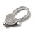 Lobster Claw Clasp, Heart, 27x15mm, Brass, Platinum Plated, Cubic Zirconia, 1 PC