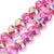 Electroplate Glass, Faceted, Hearts, 15x13mm, Half Plated, Hot Pink, One 24" Strand