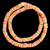 African Glass, Krobo, Red & White, Orange & Green Dots, 30x14mm, 24in Strand