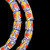 African Glass, Krobo, Blue & Orange, Red & White Dots, 15x12mm, 24in Strand