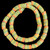 African Glass, Krobo, Red, Green & Gold, 30x15mm, 24in Strand