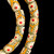 African Glass, Krobo, Flowers, White & Red, Green & Orange, 28x12mm, 24in Strand