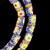 African Glass, Krobo, Flowers, Blue & Multicolor, 26x11mm, 24in Strand