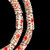 African Glass, Krobo, Brown & White, Red Dots, 28x11mm, 24in Strand