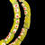 African Glass, Krobo, Green & Yellow, White & Red Dots, 26x12mm, 24in Strand