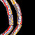 African Glass, Krobo, Blue, White, Orange & Red Stripes, 26x11mm, 24in Strand