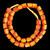 African Glass, Krobo, Red & Orange, 15mm, 24in Strand