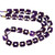 Amethyst, Natural, Faceted Flat Square, One 10mm Strand