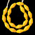 Indonesian Java Glass, French Cross, Yellow, 25x13mm, 18in Strand