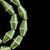 Indonesian Java Glass, French Cross, Green, 25x13mm, 18in Strand