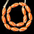 African Glass, Spiral, Orange, 27x12mm, 18in Strand
