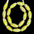 African Glass, Spiral, Lime Green, 27x12mm, 18in Strand