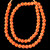 African Glass, Skunk Eye, Orange, 12mm, 28in Strand
