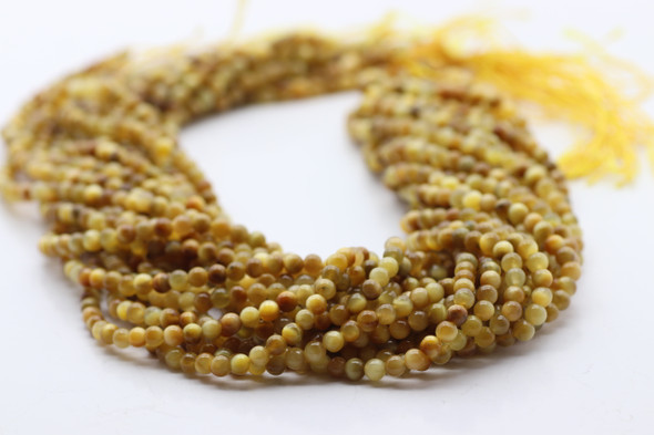 4mm Tiger's Eye, Golden, Heated, Smooth Round