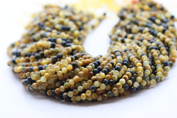 4mm Tiger's Eye, Golden & Blue, Heated, Smooth Round