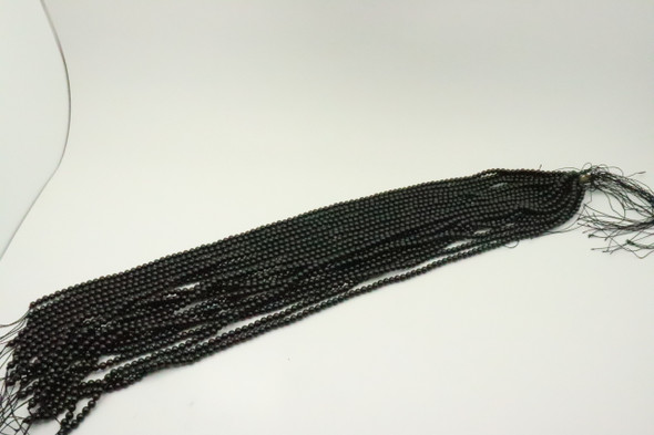 4mm Tourmaline, Black, Natural, Smooth Round