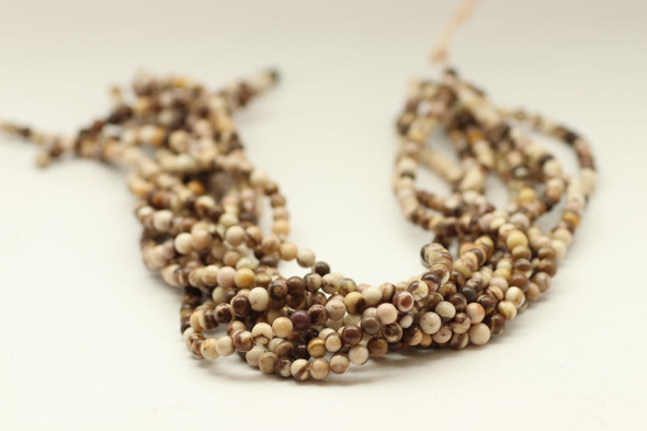 4mm Australian Zebra Jasper, Natural, Smooth Round