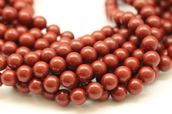Brazilian Red Jasper, Natural, Smooth Round
