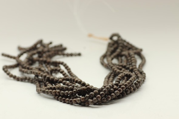 Jasper, Chinese Snowflake, Natural, Smooth Round, 4mm, One Strand