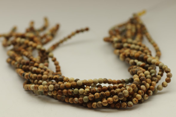 4mm, Picture Jasper, Natural, Smooth Round