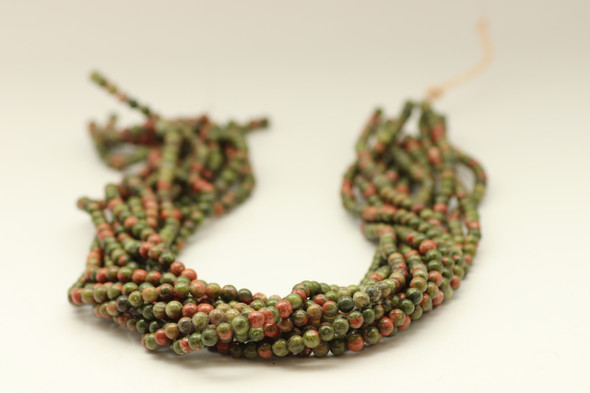 4mm Unakite, Smooth Round