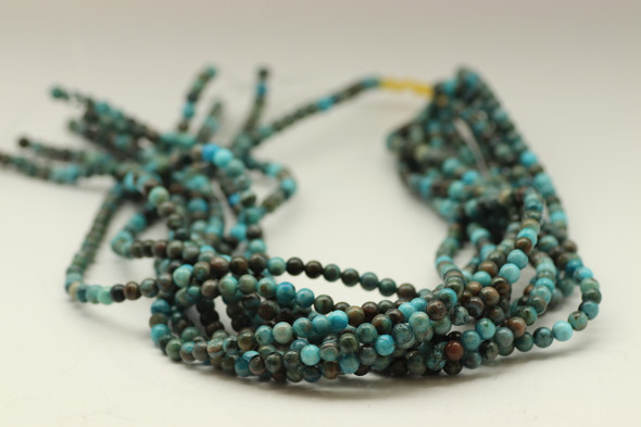 Crazy Lace Agate, Dyed Blue, Smooth Round, 4mm, One Strand