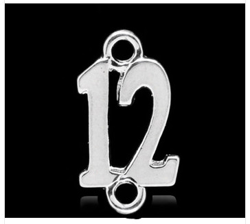 #12 Charm with Double Loops 11x19mm, 10 PCS