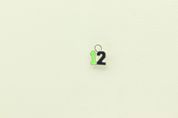 #12 Green & Blue Enamel Charm 10x8mm