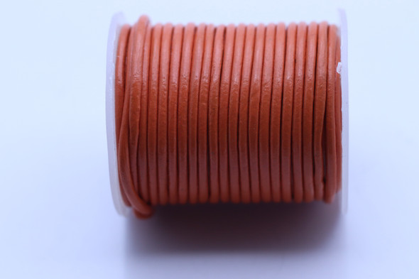 Leather Cord, Orange, Dyed, 1.5mm Round, 32 Feet (10mtrs)