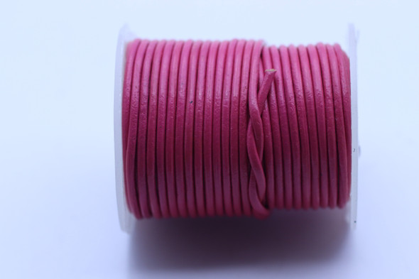 Leather Cord, Pink, Dyed, 1.5mm Round, 32 Feet (10mtrs)
