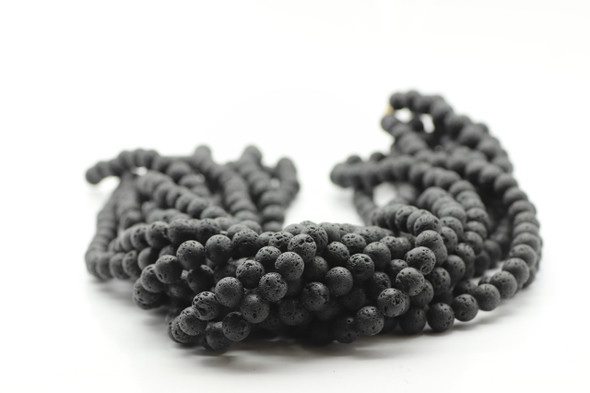 Lava, Black, Dyed 8mm Round