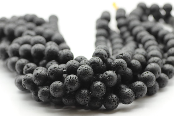 Lava, Black, Dyed 12mm Round