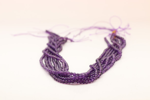 4mm Quartz, Amethyst, Natural, Smooth Round
