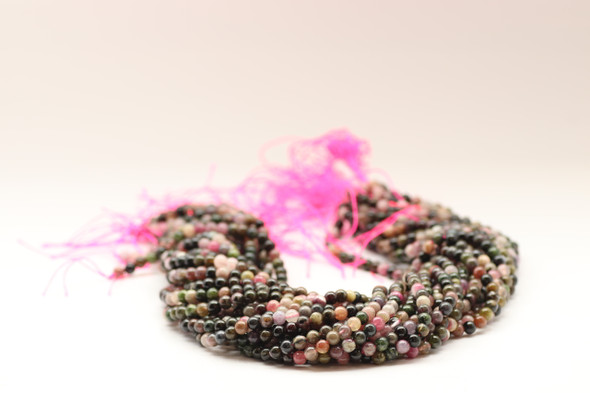 4mm Tourmaline, Mix, Natural, Smooth Round