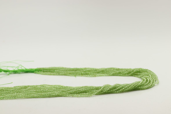 Peridot, Natural, Faceted Round, 2mm, One Strand