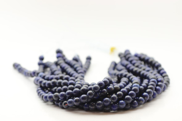 8mm Lapis, Dyed, Smooth Round with Large Hole