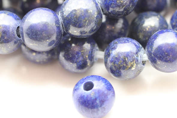 8mm Lapis, Dyed, Smooth Round with Large Hole