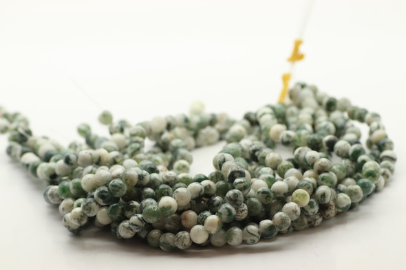 8mm, Tree Agate, Natural, Smooth Round with Large Holes