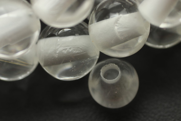 Crystal Quartz, Clear, Natural, Smooth Round, 8mm with 2mm Hole, One Strand